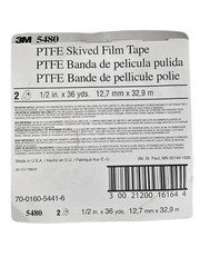 3M 5480 1/2in x 36yd 2-Pack Gray PTFE Skived Film Tape
