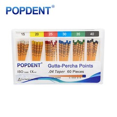 POPDENT Dental Endo Gutta Percha Points Root Canal Taper .02/.04/.06 #15-#40