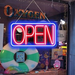Ultra Bright Blue Red Horizontal Led Neon Sign 16.5″ x 9″ Plug In Electric
