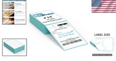 Blue Direct Thermal Shipping Labels – 100 Per Stack with Strong Adhesive