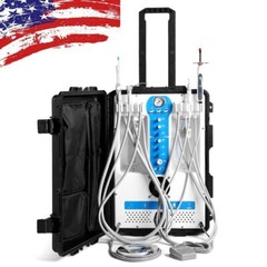Portable Dental Delivery Unit Rolling Mobile Case Air Compressor Suction System