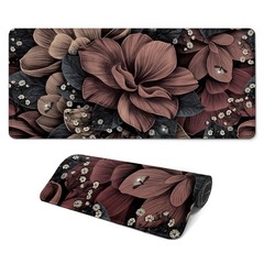 FTSYAD Gaming Mouse Pad, Large 31.5 x 31.5L x 11.8W inches, Brown Flowers