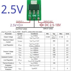 Mini 1A 3.6V 4.2V-18V to 1.2V 1.8V 2.5V 3.3V 5V LDO Regulators for Battery
