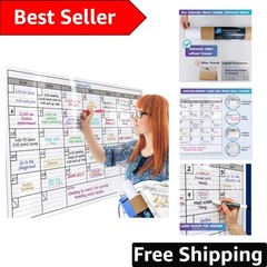 Wall-Mounted Extra Large Dry Erase Calendar: Includes Weekly & Yearly Planners