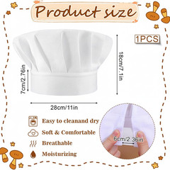 1 Pieces Chef Hats, Adult Adjustable Elastic Baker Hat, Kitchen Cooking Chef
