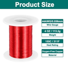 44 AWG Magnet Wire, 4 oz Magnetic Coil Wire, 155C(311F)