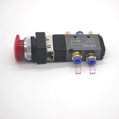 MV-10 Pneumatic Valve 5 Way 2 Position Momentary Mushroom With 6mm Fitting