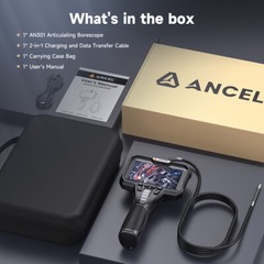 ANCEL Two-Way 180°Articulating Borescope 6.2mm Industrial Endoscope Camera 1080p
