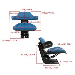 Blue Tractor Suspension Seat For Ford / New Holland 4000 4100 4110 4600 5600