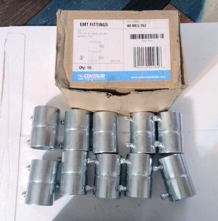 1 box Centaur WI MES-762 1″ EMT SET SCREW COUPLING (QTY 10)