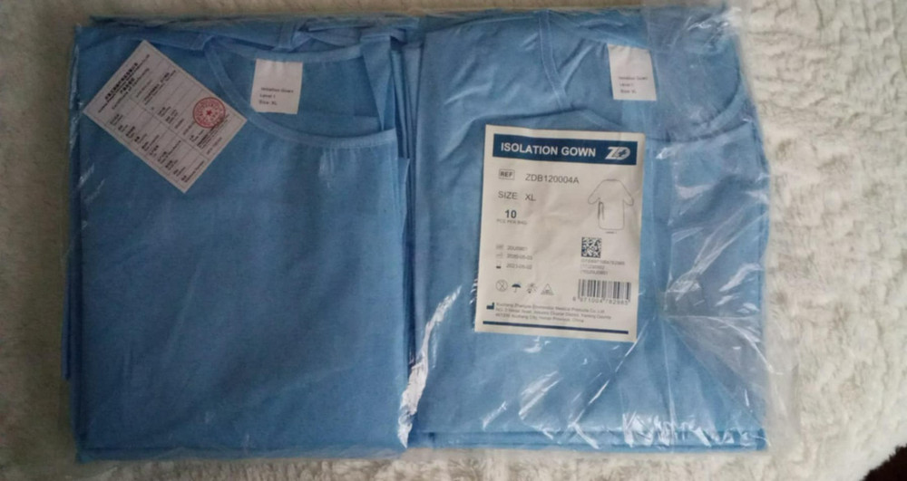 Isolation Blue gown Size ( L ) 10 PCS Per Bag