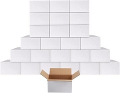 7x5x4 Inches Shipping Boxes Pack of 25, White Cardboard Corrugated Box for Ma…