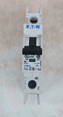 1) Eaton Moeller FAZ-C10/1-NA Circuit Breakers 1P 10A C-Type Brand