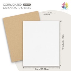 50 Pack Mat Board Center 8×10 Corrugated Cardboard Sheets 1/16 Inch Thick Flat
