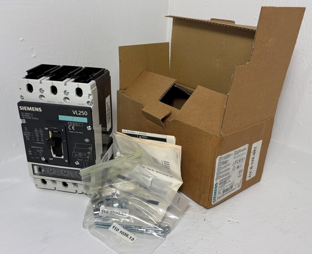 NEW Siemens VL250 250A Circuit Breaker 3P 600V 3VL3725-3AP36-0AA0-Z 250 Amp NIB