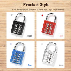 1Pcs 10-Digit Combination Padlock Push Button Lock for Locker Gym, Case, Drawer,
