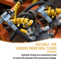 12 Pack Hydraulic Hose Fittings, 1/4″ I.D. Hose x 1/4″ NPTF Male with Protection