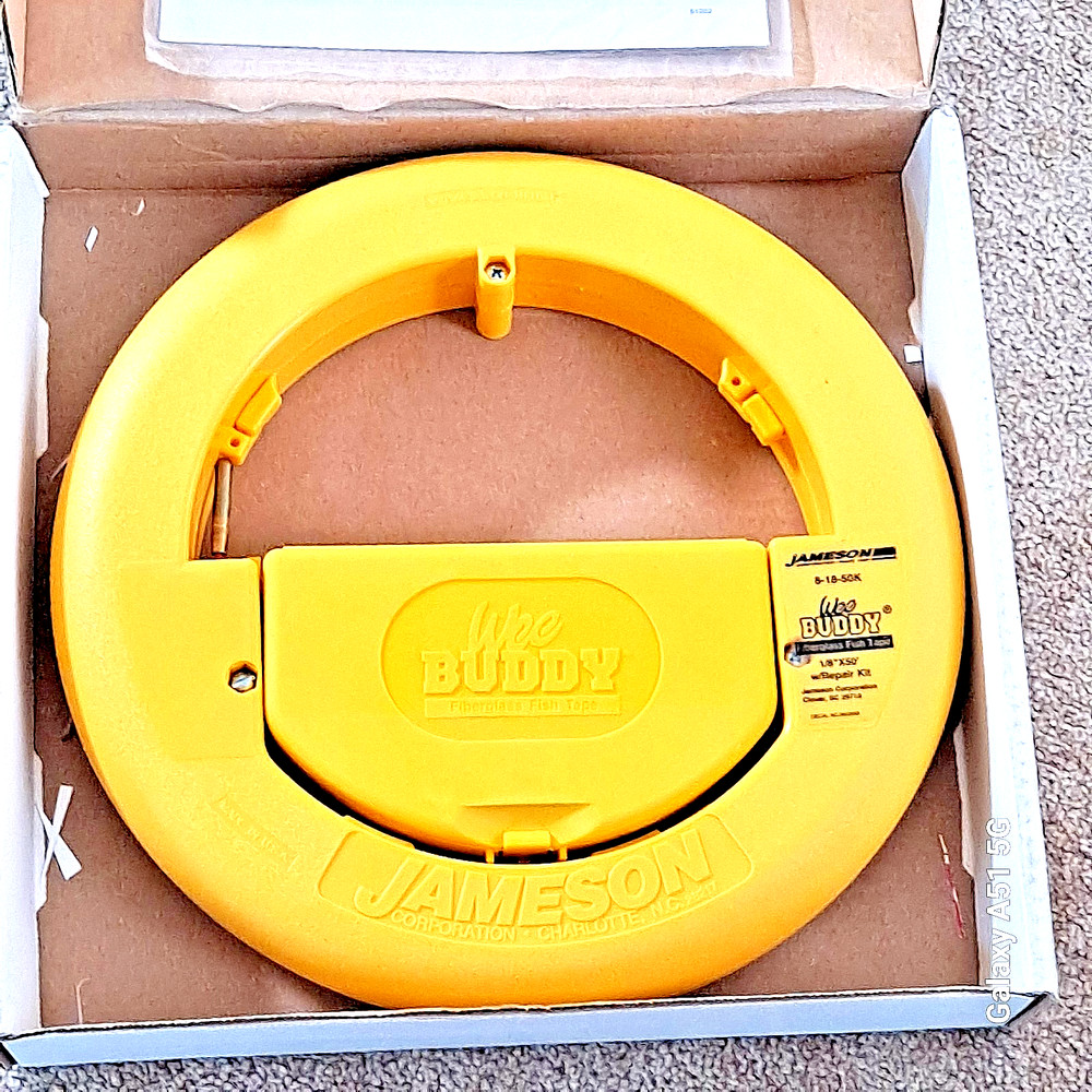 Jameson 8-18-50K Wee Buddy Fish Tape W/ 50 Ft. Of 1/8″ Fiberglass Rod NEW NOS