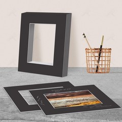 Golden State Art, Pack of 10, 8×10 Classic Black Picture Mats with White Core…