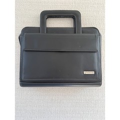 Franklin Covey Leather Planner Binder 7 Ring Retractable Handles Black 8 x 10
