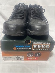 Skechers Work Footwear 20080W/ Blk Men Sz 10.5, With Memory Foam Slip Resistant