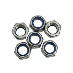 6Pcs M16x 1.5mm Nylon Insert Hex Lock Nuts 304 Stainless Steel LocknutsSilver…
