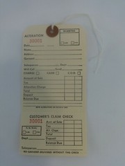500 Perforated Tags Pre-Numbered Alteration Two Part Off White Merchandise