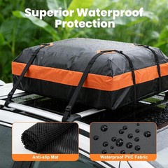 15/20 Cubic Feet Car Roof Bag Waterproof Rooftop Cargo Carrier w/Lock&Storage Ba