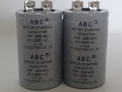 2Pk- 200MFD 200UF 42*70mm ABC CD60 Motor Start Capacitor 125VAC HVAC 125V