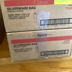 Sysco Classic Silverware Bag Kraft Paper Food Wrap 2.75″ x 10″ 4000 ct