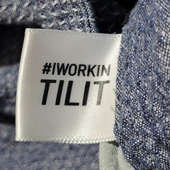 TILIT NYC Sashiko Stitch Blue Chef’s Coat Size 2XL Breathable Hidden Snap Front
