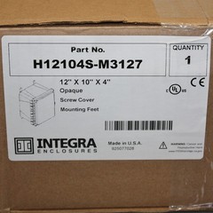 Integra Electrical Enclosure H12104S-M3127, 12″ x 10″ x 4″, Cutout 8″ x 10-1/4″