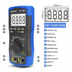 Digital Multimeter True RMS 600A DC/AC Current 6000 Counts w/ Temperature & NCV