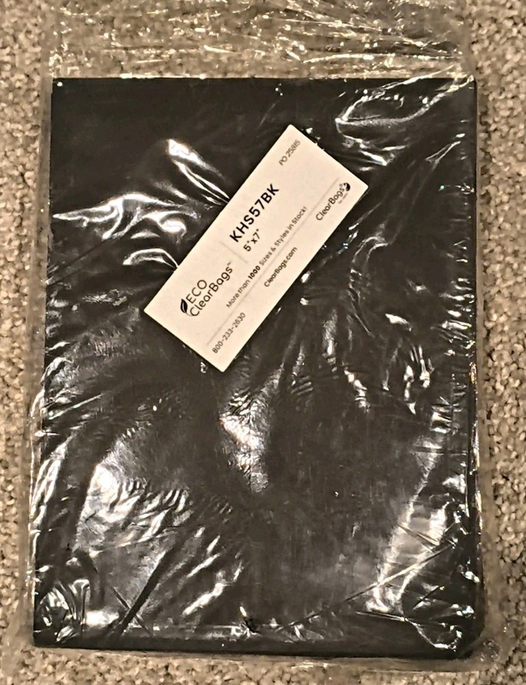 Black Kraft Compostable Heat Seal Bags 5 3/8″ x 7 3/16″ 100 pack KHS57BK