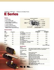 SNAP SWITCH SPDT 25 AMP 125-250V Single Pole; Metal E14 -01 Cherry PUSH ON