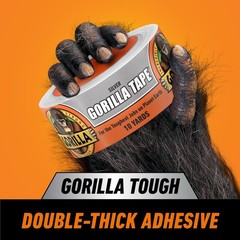 Gorilla 1.88 in x 10 yd Silver Duct Tape, Weather Resistant Heavy Duty Tape