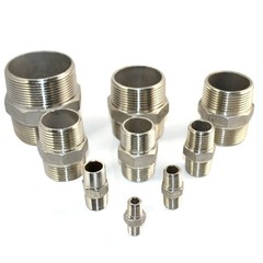1.5 Inch Silver Hose Pipe Fitting Hex Reducing Nipple Male x Male Connection