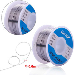 AUSTOR 60-40 Tin Lead Rosin Core Solder Wire for Electrical Soldering (0.6Mm, 10