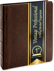 Vintage Professional 3 Ring Binder Organizer, 1-Inch round Rings, 8.5″ X 11″