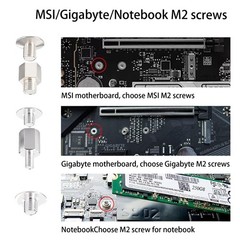 M.2 SSD Screws Kit，48PCS NVMe Screws Standoffs for ASUS MSI Gigabyte, ASUS Fa…