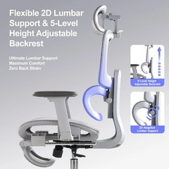 Office Chair with Footrest, Ergonomic Chair with 3D Headrest, Computer Chair wit