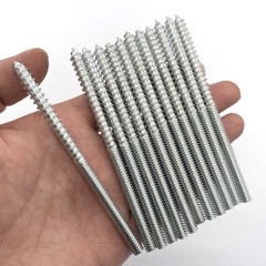 12 Pack 1/4-20 x 4 Inch Hanger Bolts Silver 1/4-20″x4″-12PCS