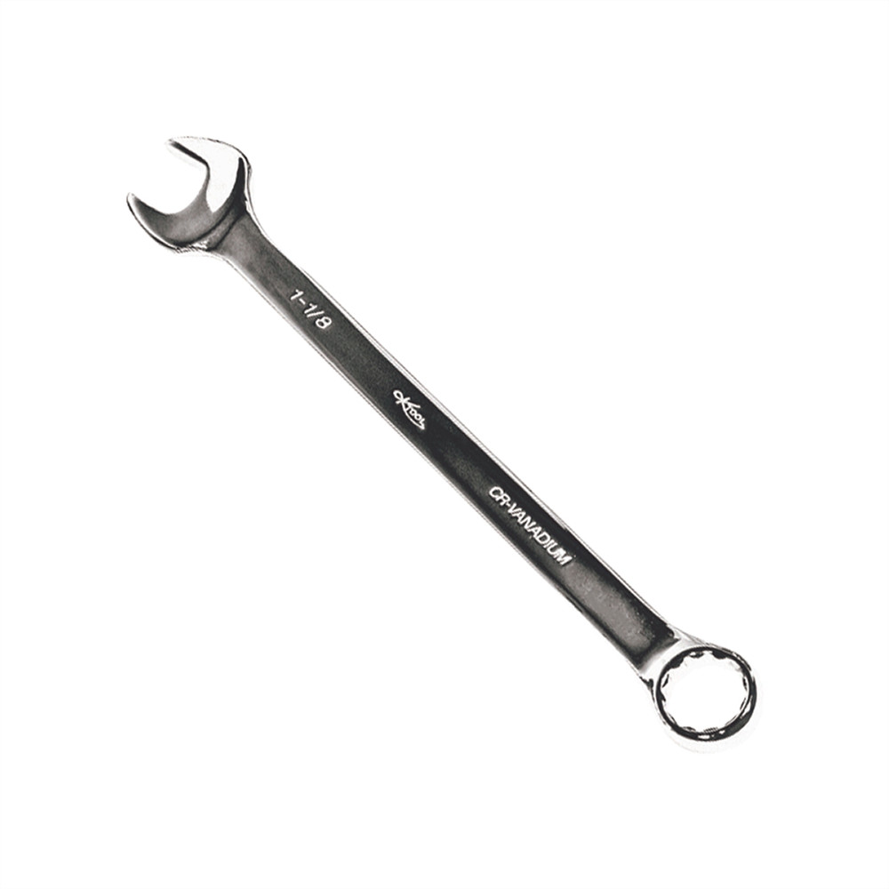 K Tool International Wrench 1-1/8 Inch Combination Hi Polish 12 Point 15 Degree