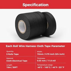 5 Rolls Cloth Tape Wire Electrical Wiring Harness car auto suv truck 3/4 X 50 FT
