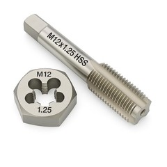 M12 x 1.25 Metric Tap and Die Set HSS Machine GCr15 Alloy M12x1.25