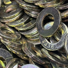 500- 5/16” F436 Structural Flat Washers Zinc Yellow, 11/16” O/D, 0.60” Thick