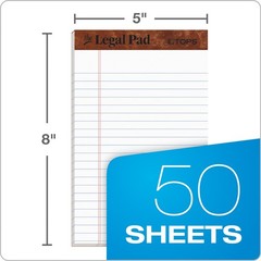 TOPS Legal Pads, 12 Pack, 50 Jr. Legal Ruled 5″ x 8″ Sheets, Bright White Pap…