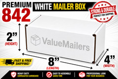 250 – 8 x 4 x 2 White Corrugated SHIPPING Mailer Packing Storage BOX Boxes