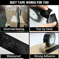 Duct Tape 1.5 inches Wide Black Industrial Grade 1.5 inches x 60 Yards 179 ft…