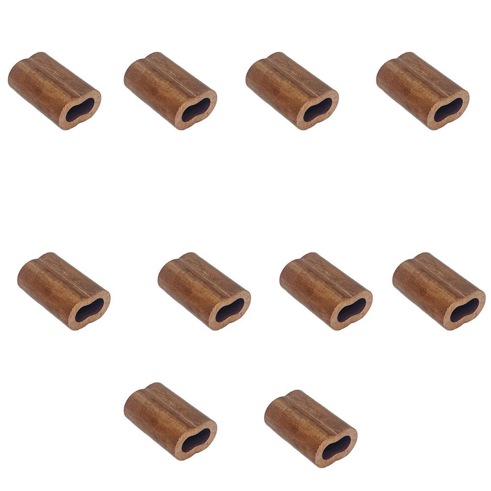 1/16″ Copper Crimping Loop Sleeve Wire Rope Sleeves Double Barrel Ferrule 10 Pc